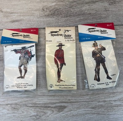Squadron Rubin Miniatures 54mm #10 Canadian #127 Mutineer #176 Rifleman NIP Lot