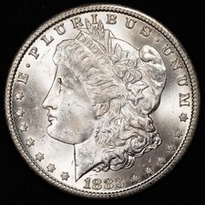 1883-CC Morgan Silver Dollar Carson City Mint Choice Uncirculated BU+