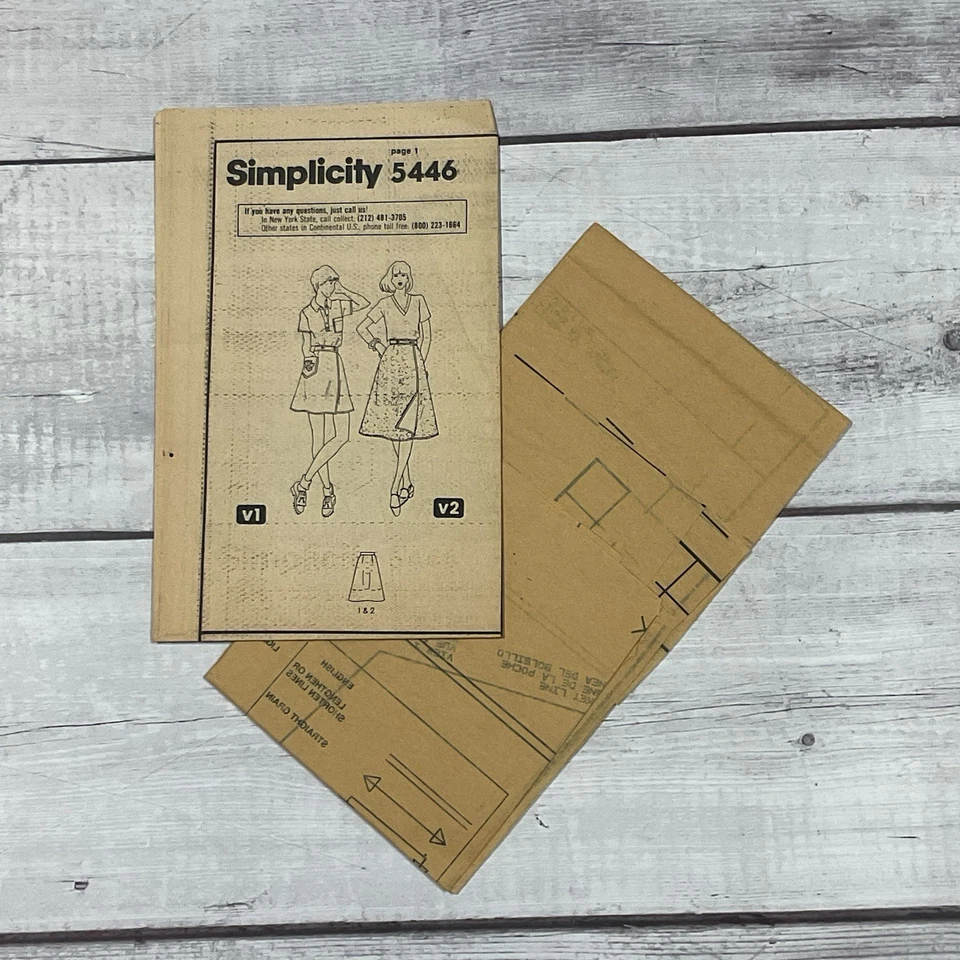 Simplicity 5446 Sewing Pattern Wrap Skirt Reversible VTG Miss Size 16 UNCUT - Image 3 of 4