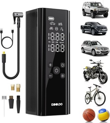 GT150 Air Pump-4xFast Mini Compressor 7500 mAh-Car/Moto/Bicycle-Rechargeable