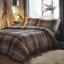 Image of Dreams & Drapes Connolly-100% Brushed Duvet Cover Set, Cotton, Double, Red 