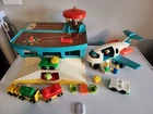 Fisher-Price Little People Airport Lot Vintage With Jet, Luggage People And Cars