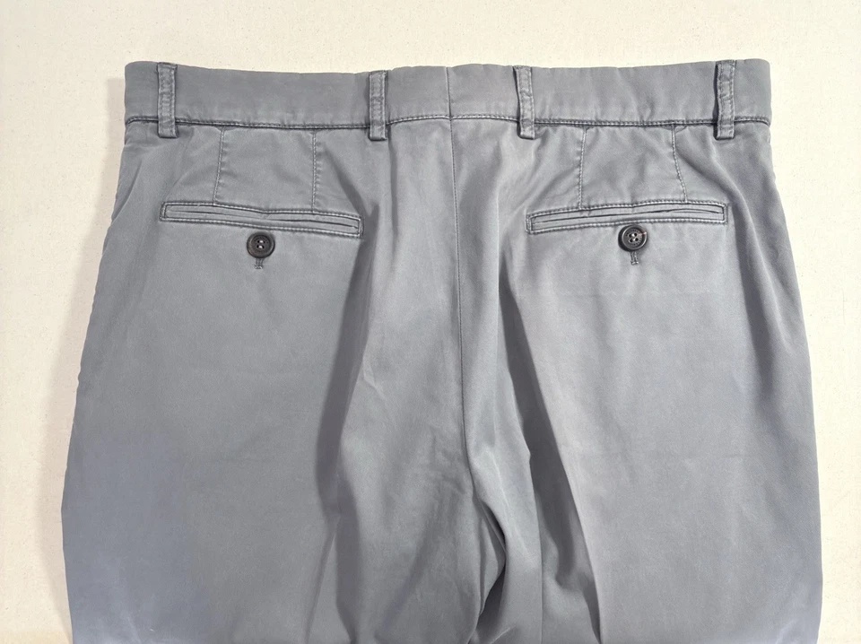 Brunello Cucinelli Chino 长裤灰色 100% 棉 50IT 34US 二手状况完好 — 第 3/4 张图片