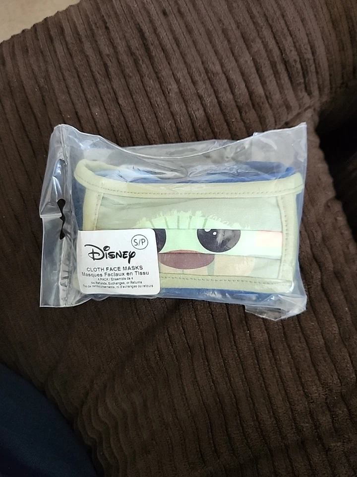 4 Pack Disney Store Star Wars Baby Yoda Grogu R2-D2 Cloth Face Mask Adult Small - Image 2 of 4