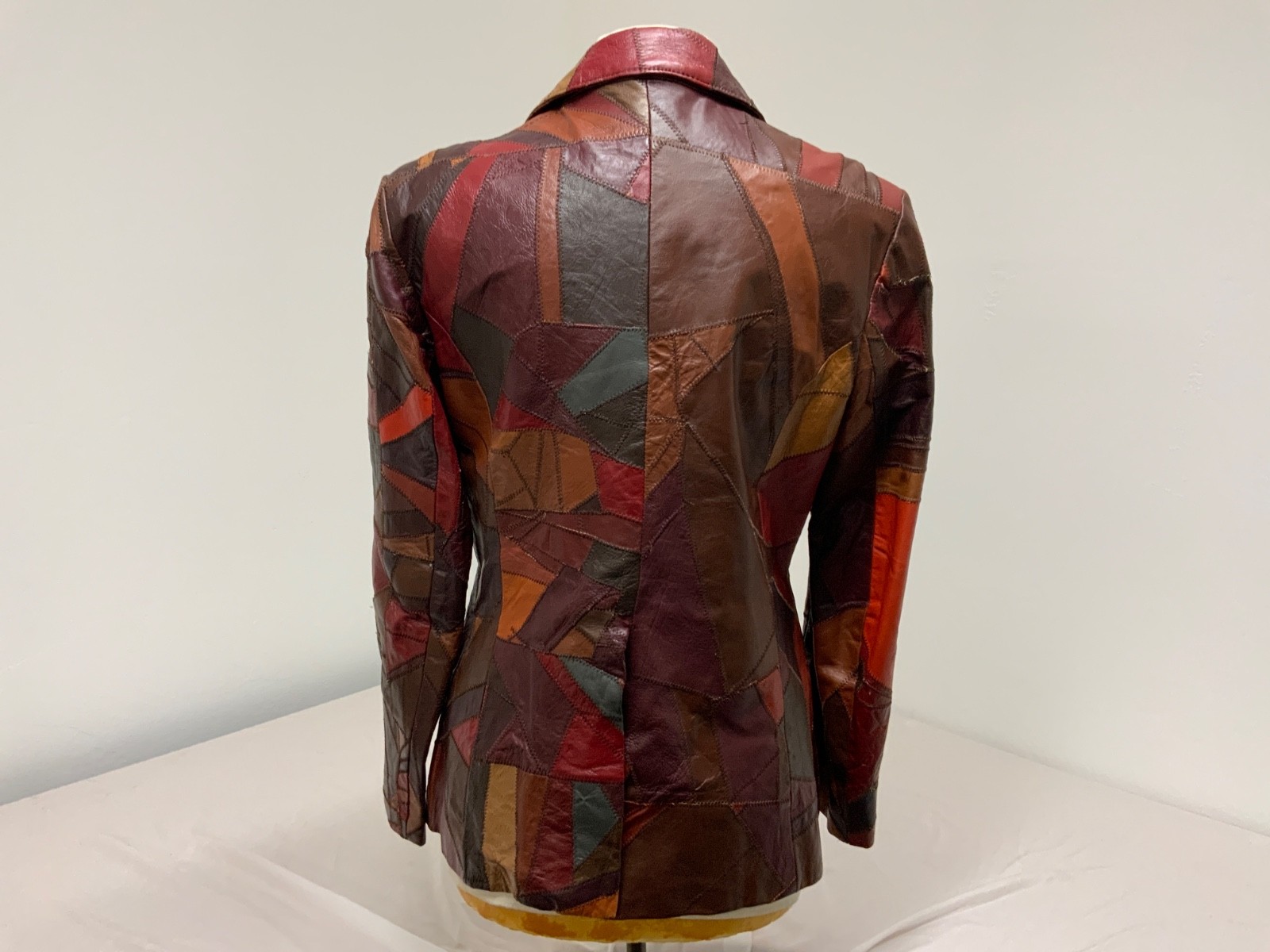 1970’s Genuine Leather, Patchwork Jacket,Brown, S… - image 3