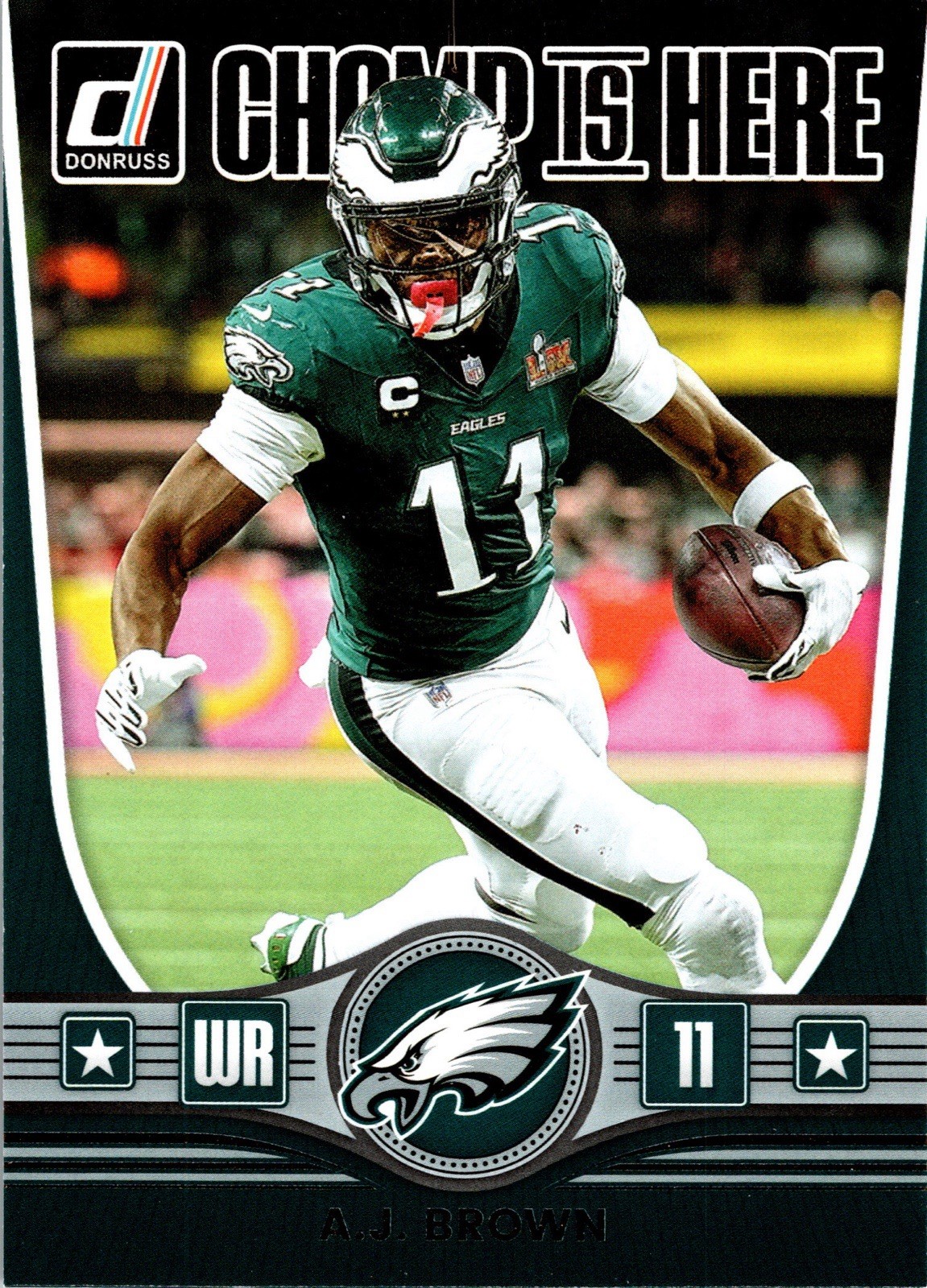 A.J. Brown #CIH-AJB Football Cards 2025 Panini Donruss Champ is Here trading card — raw and PSA graded price guide