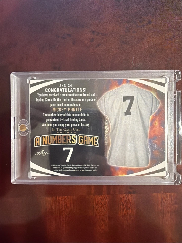 2024 Leaf In The Game Б/у Sports Mickey Mantle No3 / 4 - Изображение 2 из 2