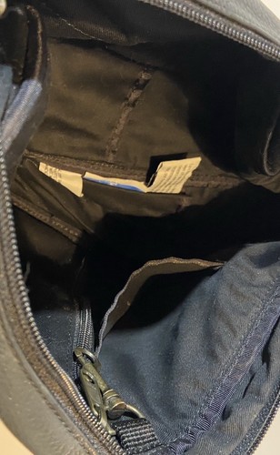 L.L. Bean Schwarz Leder Ameribag Gesunder Rücken Sling Rucksack Umhängetasche 18" - Bild 7 von 12