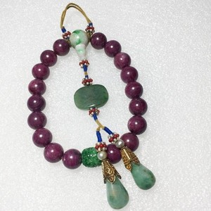 Chinese Antique Ruby Bracelet or Cheongsam Pendant  