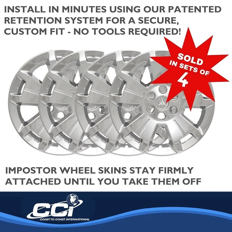 New Wheel Skin Covers Fits 2015-2022 Chevrolet Colorado 17 Inch; 5 Spoke; Chrome - Image 2 of 3