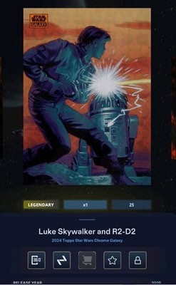 Star Wars Card Trader - Digital Legendary Chrome Galaxy Luke & R2-D2 25cc