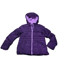 Wonder Nation Girls Purple Sherpa Lined Hooded Puffer Jacket Size XXL 18