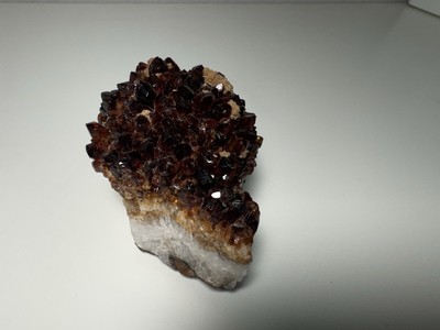 Dark Citrine Crystal Cluster 8oz Raw Quartz Base Heated Amethyst #20