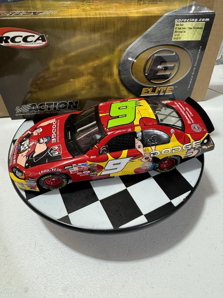 Kasey Kahne ELITE #9 Dodge Dealers Popeye 75th Anniversary 2004 1/24 Diecast - Image 4 of 4