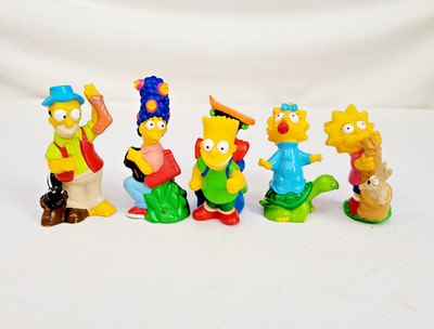 1990 Simpsons Camping figures - Homer, Marge, Bart, Lisa, & Maggie (have wear)