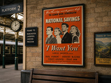 1950's Two Sided National Savings Original Poster, also advertising I Want You