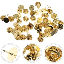 50 Sets Jewelry Making Pin Backs Pins for Clothes Badges Backing Holder Clasp