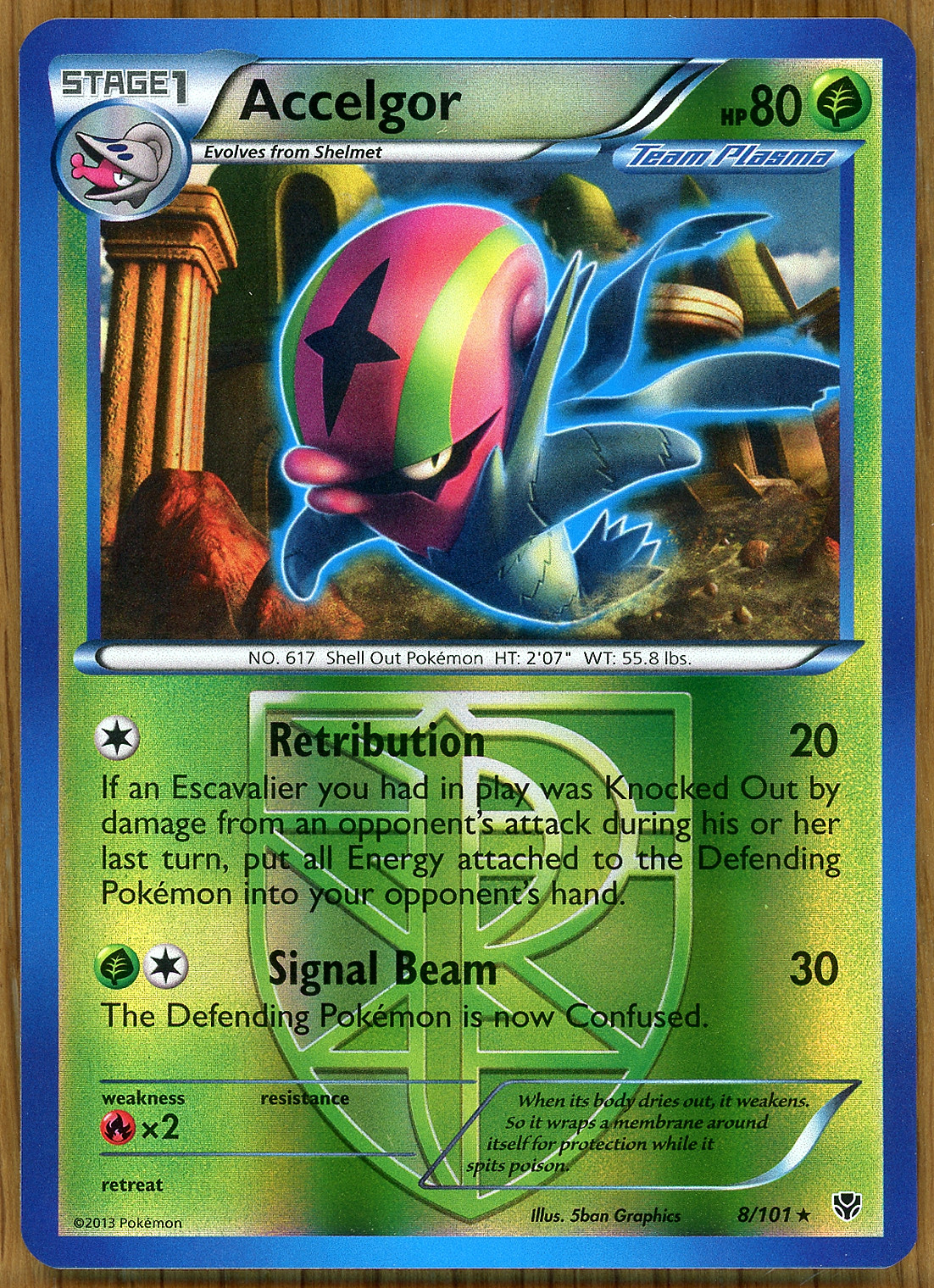 Accelgor 8/101 ~ Rare Reverse Holo ~ Plasma Blast ~ Near Mint!!