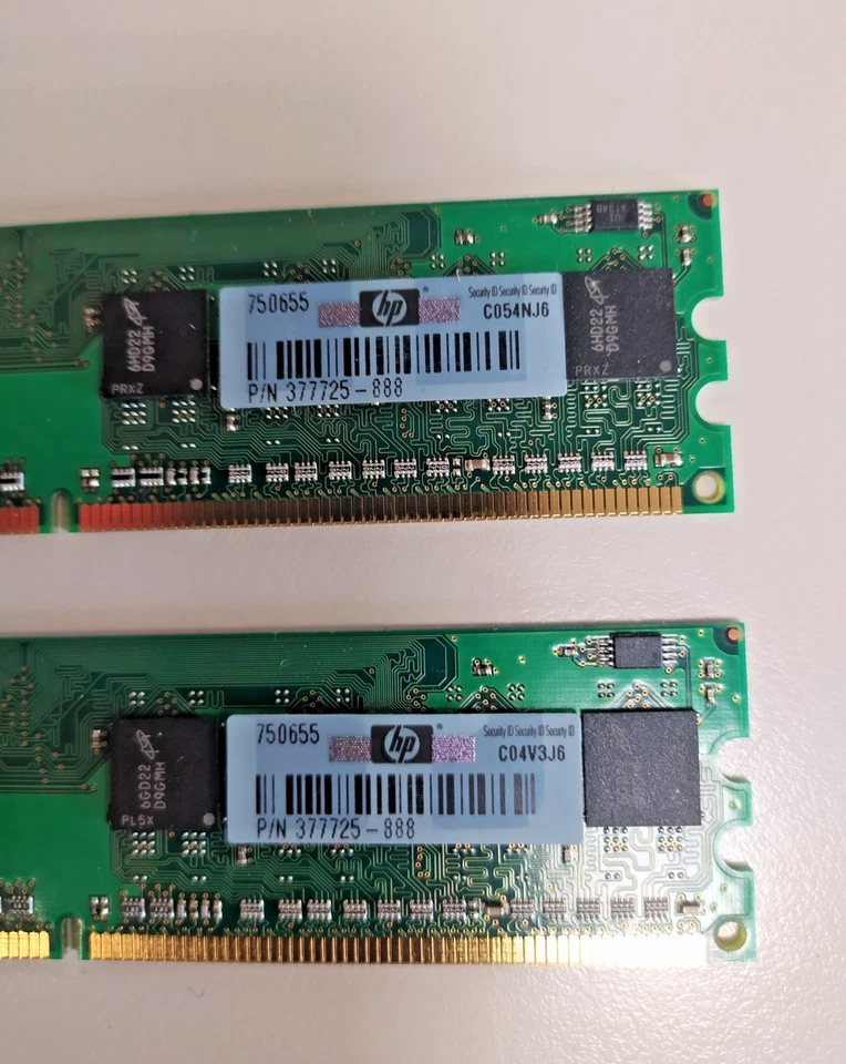2 x 512MB Memorie RAM HP-Compaq DDR2 667 CL5 - Immagine 3 di 4