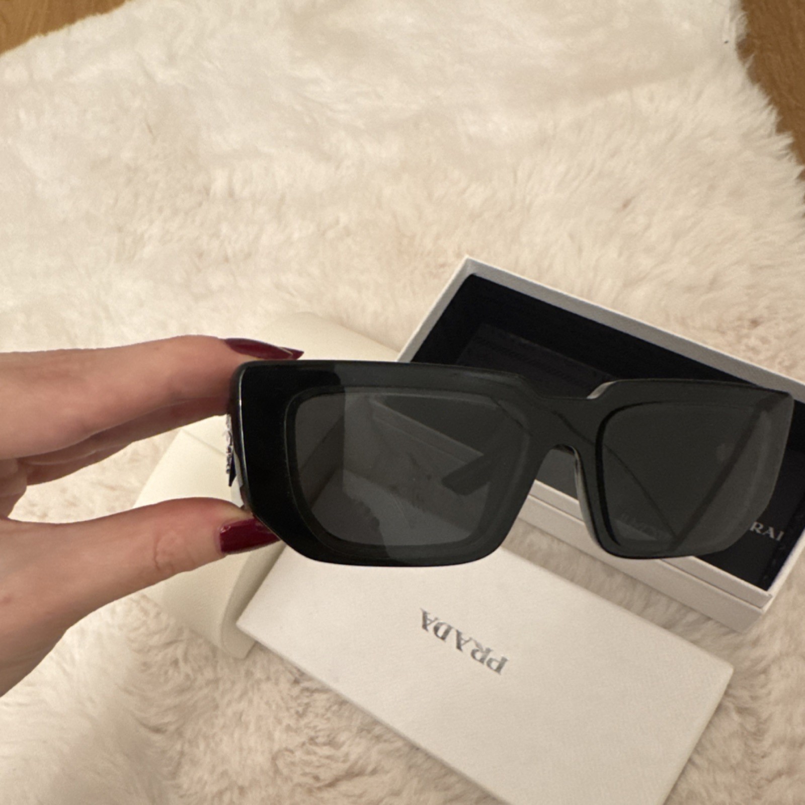 PRADA Black Rectangular Plastic Frame Women's Des… - image 6