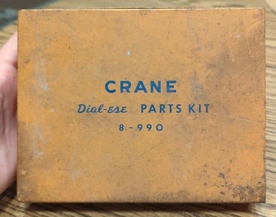 Vintage Tin Parts Box ONLY For Faucet Parts Crane Dial-ese Parts Kit 8-990 Metal