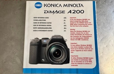 KonicaMinolte Dimage A200 Anleitung  - Text.deutsch u.s.  - Classic-Camera-STORE