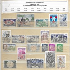 1 PETIT LOT 20 TIMBRES OBLITERES FRANCE de 1967 et 1968 (Y/T N° 1515-1543)