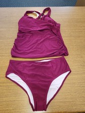 Cupshe Womens Large 2 Piece Tankini Set. Burg...