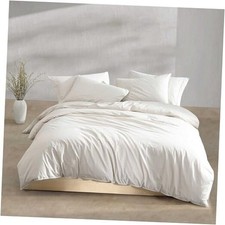 - Duvet Cover Set, Modern Cotton King Modern Cotton Washed Percale Light Beige