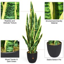 Artificial Snake Plant 35.5" Home Sansevieria Decoration Indoor/Outdoor