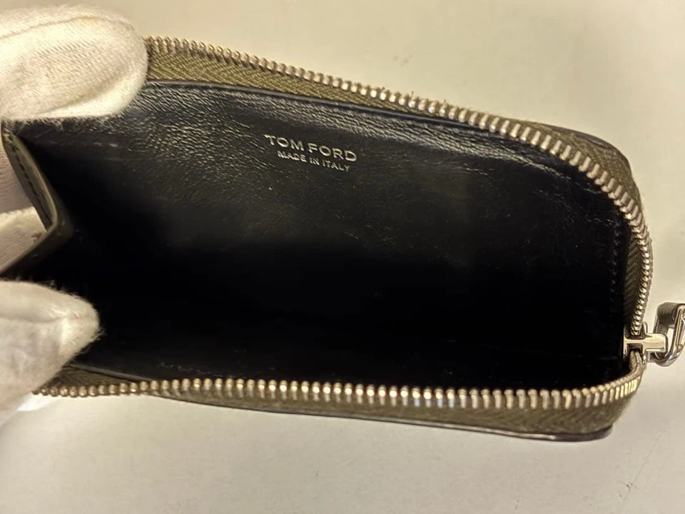 Tom Ford Tarjetero Monedero Caqui TF Fragmento Foto 3 de 4