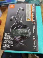 JBL Tune Flex 2 - Ghost Black True Wireless Earbuds with Built-In Microphone