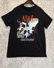 NWA Rappers Straight Outta Compton T-shirt Black Large