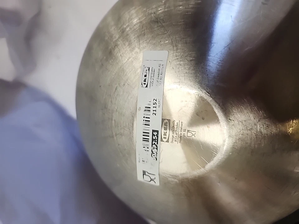 2 Cuencos Ikea Metal Acero Inoxidable Grande 11 pulgadas Modelo 21152 8" Modelo 21152 Foto 3 de 4