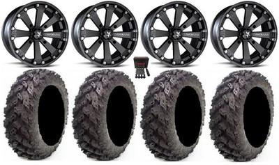 MSA Black Kore 14'' UTV Wheels 27'' Reptile Tires Can-Am Commander Maverick