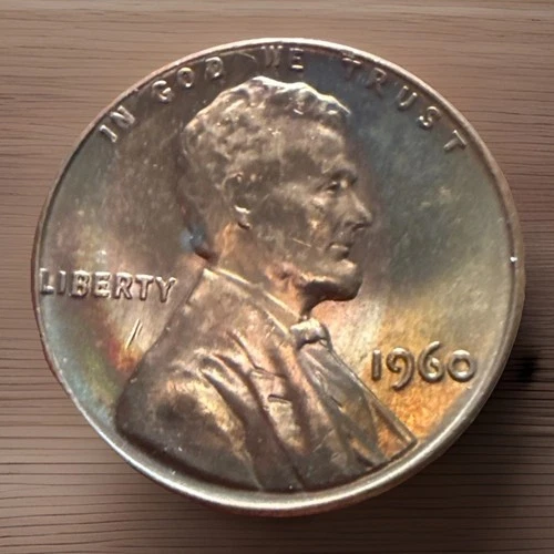 COLLECTIBLE TONED - 1960 - P - Lincoln Wheat Cent - BU - TONING COIN!! 1533