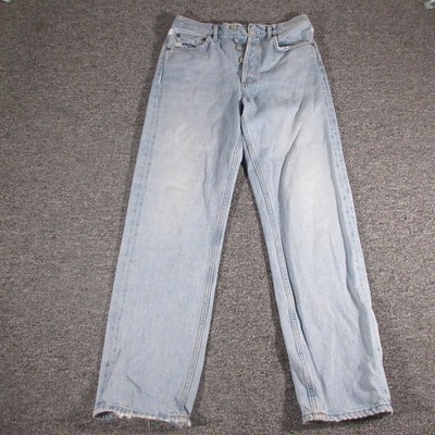AGOLDE 90s Jeans Womens 25 Light Wash High Rise Straight Distressed A069D-1141