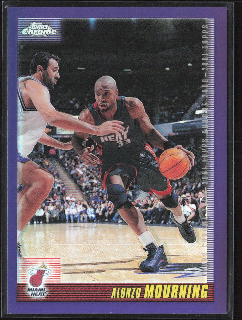 2000-01 Topps Chrome Refractors Alonzo Mourning #67 Miami Heat