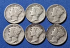 A Early Mercury Silver Dime Lot! 1918 S, 19 S, 25 D, 25 S, 26 D, 31 D!!!!