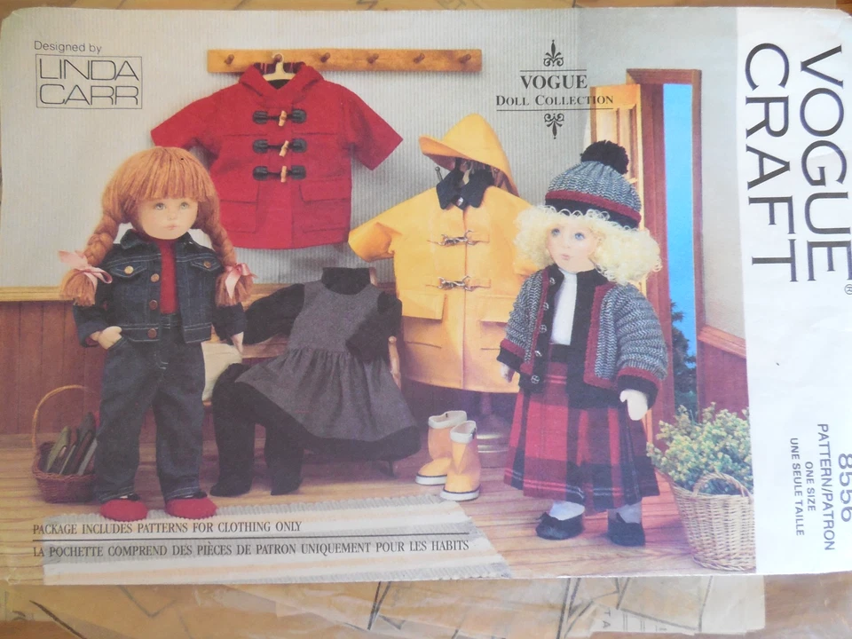 USED/CUT Lot of 4 Vogue Patterns 8556*8241*7099*9833 Clothing for 18" Doll - Image 4 of 4