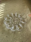 VTG Anchor Hocking "Fairfield" Clear Pressed Glass Starburst Deviled Egg Plate