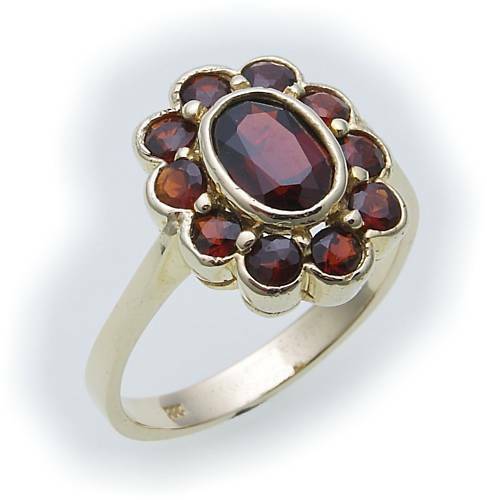 Women's Ring M.Granat IN Silver 925 Garnet Ring Sterling Silver Quality 8317/8GR - Picture 1 of 2