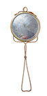 VICTORIAN ERA 1800S LADIES HAND MIRROR DESK PAINTED PORTRAIT BEVELED GLASS RARE — photo 3