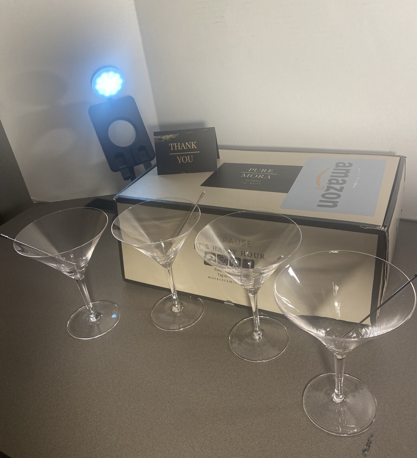 Martini Glasses Set of 4-7oz By Pure Mora