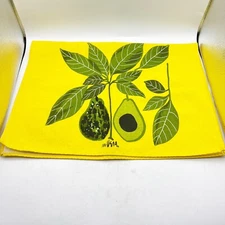 Vera Newman tea towel linen Blend fruits vegetables Avocado MCM In Yellow Green