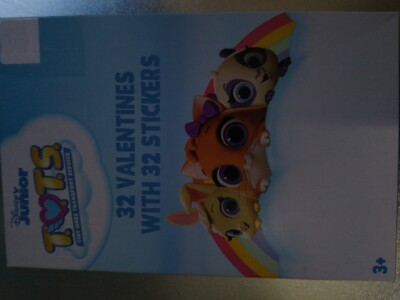 Disney Junior T.O.T.S. Tiny One Transport Service 32 Valentines With 32 Stickers