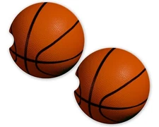 Basketball Photo Car Coaster Set of 2 Ceramic Sandstone Cup Holder