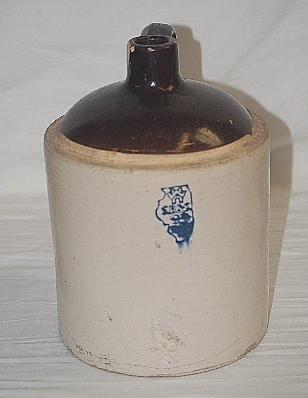 Antique Primitive White Hall Illinois S.P.&S Stoneware Crock Art Pottery Jug Jar eBay