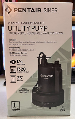Brand New Pentair Submersible Utility Pump 1/4 HP