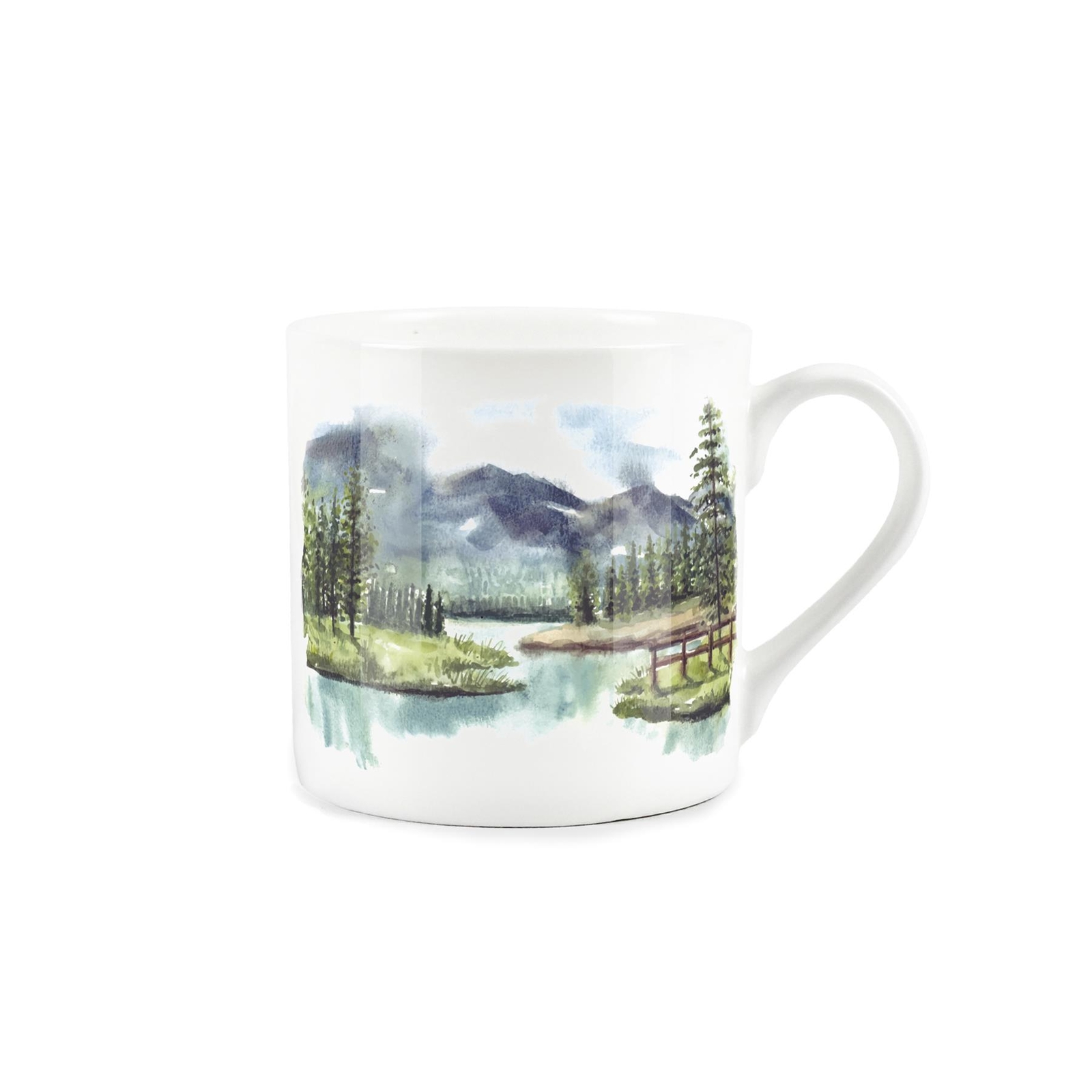 Bone China Landscapes Flowing River Mug - Gift for Nature Lovers